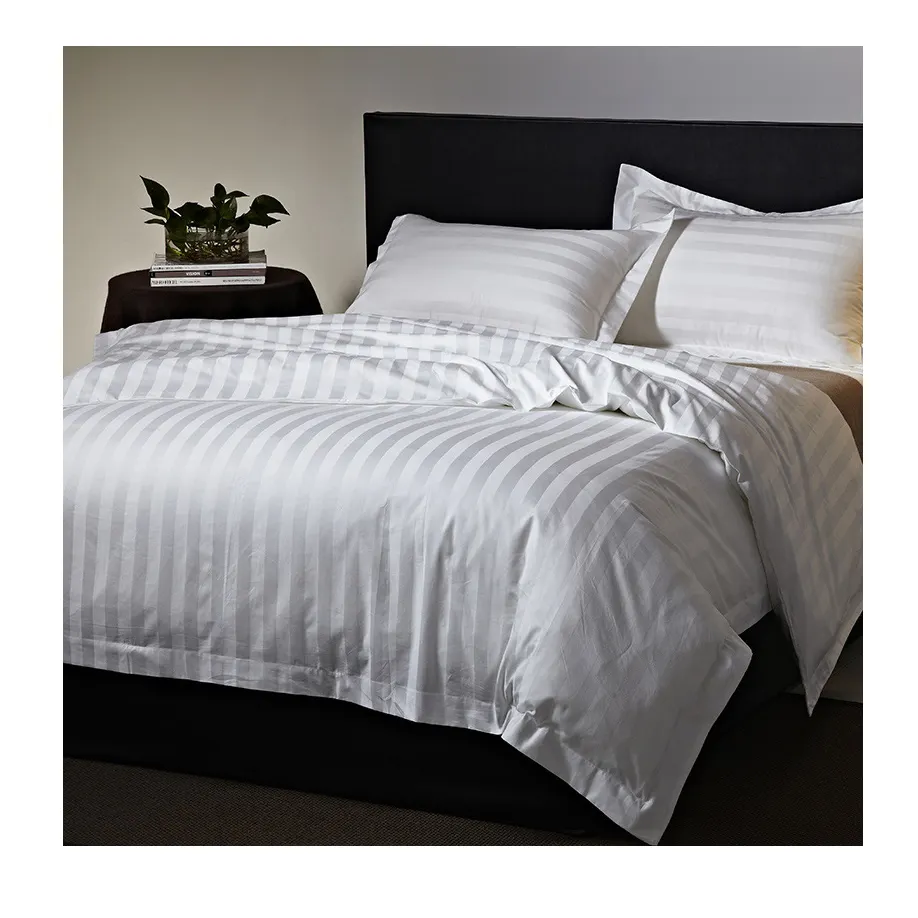 Camera d'albergo fornisce il 100% del cotone set di biancheria da letto forniture hotel di lusso lenzuolo set di biancheria da letto all'ingrosso forniture alberghiere