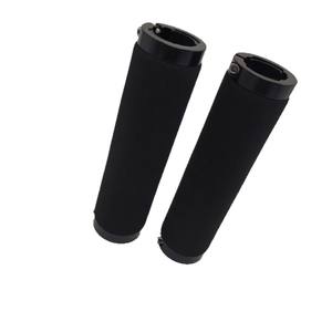 Empuñaduras cilíndricas de espuma negra para manillar de bicicleta, antideslizantes, para bicicletas de montaña, con diseño de bloqueo de anillo de aluminio - Product Image 1