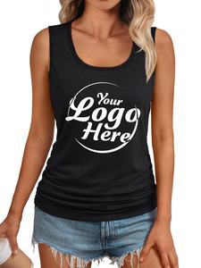 Vente en gros 2025 débardeurs tricotés pour femmes sans manches carré col rond froncé t-shirts pour le printemps été - Product Image 4