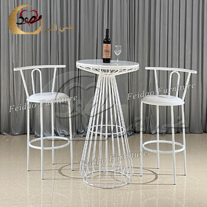 Meubles de salon, tables et chaises de bar hautes incurvées modernes en acier inoxydable pour hôtel et cave à vin - Product Image 2