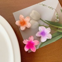 Jepit Rambut Cakar Plumeria Emas Ungu Gaya Eropa Amerika untuk Pesta Anak Aksesoris Bunga Alat Perawatan Kecantikan Plastik
