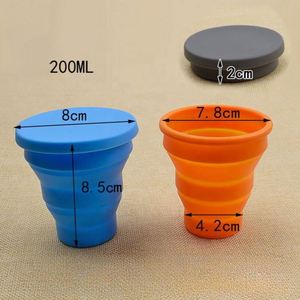 Gobelet de voyage pliable en silicone personnalisé pour le camping en plein air, la randonnée et les cadeaux promotionnels - Compact et durable - Product Image 2