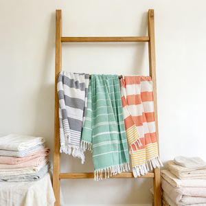 <span class=keywords><strong>ผ้า</strong></span>ขนหนูชายหาดตุรกี ขนาด 90*180 ซม. 100*180 ซม. ผลิตจากผ้าฝ้าย 100% สำหรับขายส่ง เหมาะสำหรับการเดินทางริมทะเล พร้อมพู่ห้อย สามารถสกรีนโลโก้ได้ ซับทรายได้<span class=keywords><strong>ดี</strong></span> <span class=keywords><strong>แห้ง</strong></span>เร็ว - Product Image 4