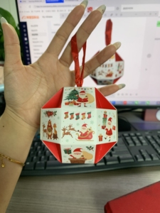 Creative <strong>Christmas</strong> Round Treat <strong>Boxes</strong> <strong>Christmas</strong> Party Favor <strong>Gift</strong> Box Packaging for Xmas Sweets with Ribbon - Product Image 2