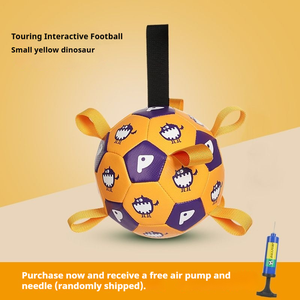 Köpek doğum günü hediyesi köpek futbol topu kapalı açık oyun için sapanlar ile dayanıklı interaktif yeni köpek oyuncak topu - Product Image 4
