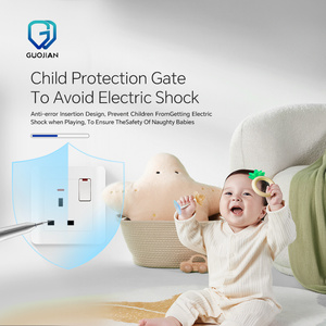 工厂热卖前景系列OEM & ODM白色CE/IEC证书英国标准墙壁开关和插座电气 - Product Image 3