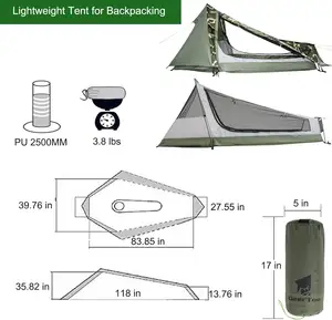 NPOT ultraleggero tenda zaino in spalla leggero da 1 persona per campeggio escursioni zaino in spalla