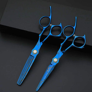 Blue Swallowtail Hairdressing Scissors 6 Inch Thinning <b>Shears</b> Right Handed Stainless Steel 440C Professional Hair Cutting <b>Tools</b> - Product Image 2