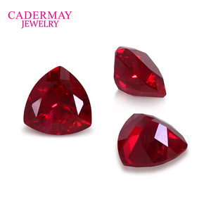 Cadermay Synthetic Ruby Loose Stone Triangle Pigeon Blood Red For Jewelry Making - Product Image 3