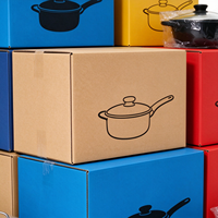 Boîtes d'emballage en carton ondulé personnalisées, cartons d'expédition rigides rectangulaires pour ustensiles de cuisine, produits ménagers, vente au détail