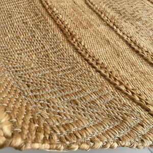 Alfombra de Yute Tejida a Mano, Diseño Moderno, Multitextura, Ligera, Antideslizante, con Patrón de Rayas, para Uso Doméstico, Tapete Plano para Entrada - Product Image 1