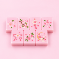 Tuiles de Mahjong en Acrylique Jaune Gravées, Style Mid-Century, Thème Route, Blocs Numériques Vintage pour Jeu