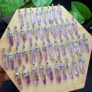 Pendentif artisanal en argent 925 avec pointe d'améthyste brute de <span class=keywords><strong>Vera</strong></span> <span class=keywords><strong>Cruz</strong></span>, baguette de cristal de guérison mexicaine, bijou spirituel, cadeau - Product Image 5