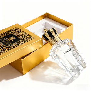Botella de Perfume Cuadrada Mate de Lujo de 50 ml con Pulverizador, Tapa Dorada, Logotipo Personalizado, Caja de Perfume con Degradado, Embalaje para Aceite de Perfume - Product Image 6