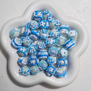 2025 nuevo esquema de Color aceite pesado dibujos animados cuentas pintadas a mano Diy pulsera llavero accesorios cuentas de coche - Product Image 2