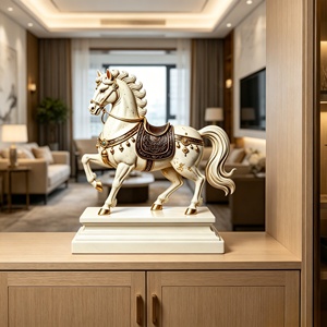 Escultura de <span class=keywords><strong>Caballo</strong></span> <span class=keywords><strong>Blanco</strong></span> Auspicioso Dorado Estilo Tang en Cobre Puro. Esta Escultura Fue Tallada y Fundida por Bozhiyi. - Product Image 6