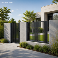 Panneaux de clôture horizontaux en aluminium MEXIN, modernes, à lattes, pour la protection de la vie privée, taille personnalisée, revêtement noir en poudre, résistants à la rouille, pour balcon, escalier, extérieur