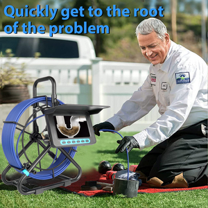 Sistema di telecamere fognarie ad alta definizione portatile da 5 pollici per il rilevamento di condutture endoscopiche industriali e l'esplorazione fognaria - Product Image 5
