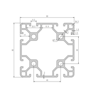 Profils d'extrusion en aluminium carré européen anodisé 6063 8080 à rainure en T, découpe pour machine-outil CNC industrielle, cadre de table de travail