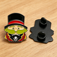 Épinglette en émail personnalisée de cirqueur de dessin animé, badge métallique avec attache en caoutchouc noir pour collection et décoration de mode sur le thème des personnages de cirque