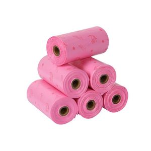 Nouveau sac rose 2026 pour déjections animales, biodégradable, compostable, dégradable, sac à excréments pour chien, vente en gros, fabricant, personnalisé - Product Image 5