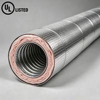 Tuyau flexible en aluminium isolé certifié UL, 4 pouces, pour ventilation HVAC, réduction du bruit, économie d'énergie, utilisation domestique et hospitalière