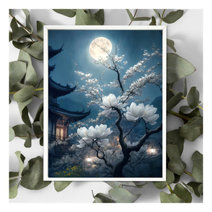 Pittura fai da te con i numeri kit per la decorazione della camera pittura della luna notturna con numeri personalizzati fatti a mano per adulti che iniziano le <span class=keywords><strong>foto</strong></span> del paesaggio - Product Image 2