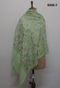 100% <b>Wool</b> With Fine Embroidery <b>Shawls</b> Or Scarf - Product Image 2