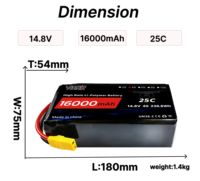 Аккумулятор LiPo 4S 25C для FPV-дронов, 14.8В 12Ач 16Ач 22Ач 25Ач, для дронов вертикального взлета и аэросъемки