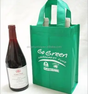 OEM/ODM özel Logo RPET geri dönüşümlü şarap Favor lüks şişe çantası hediye