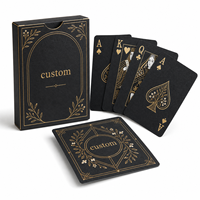 Kartu Permainan Poker Kertas Kraft Hitam Dua Sisi Daur Ulang Kustom dengan Cetak dan Emboss untuk Pernikahan