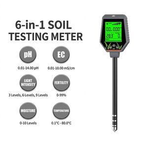 Hochwertiger 6-in-1 Digitaler Bodentester für Garten, Rasen, Topfpflanzen, Messung von pH-Wert, Fruchtbarkeit, EC, Feuchtigkeit, Licht und Temperatur - Product Image 1