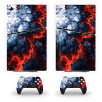 Autocollant pour PS5 Slim Digital Edition, ensemble complet de protection en vinyle, film adhésif pour console et manette PS5 Slim
