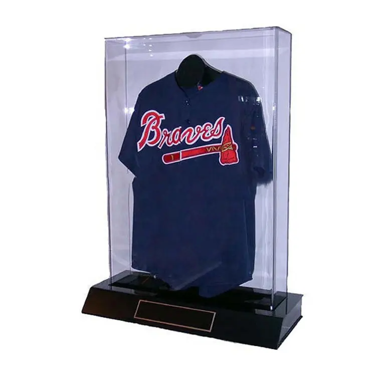 Klar acryl jersey display fall, kleidung shop schaufenster, jersey display stand