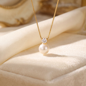 Minimalist Single CZ <b>Shell</b> Pearl Pendant Necklace Gold Color Copper Jewelry Elegant Large Round Pearl <b>Choker</b> for Women Gift - Product Image 5