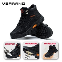 Chaussures de sécurité isolées légères, respirantes, imperméables, pour hommes, à tige haute, 6kv, pour l'industrie, les usines, bottes de travail noires