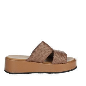 Ciabatte marrone 87 v6 con motivo a pois tacco alto spicchi 3-8cm opzioni di altezza formale in pizzo suola in PU alta moda - Product Image 4
