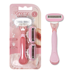 Rasoio Manuale da Donna con Manico Lungo e 3 <span class=keywords><strong>Lame</strong></span>, Rasoio a <span class=keywords><strong>5</strong></span> <span class=keywords><strong>Lame</strong></span> per Donne, Prodotto di Bellezza con Etichetta Privata - Product Image 1