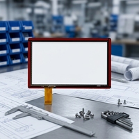JINYUANTE Pantalla Táctil Capacitiva de 15.6 Pulgadas con Interfaz USB/RS232, Panel de 10 Puntos Táctiles para Sistemas POS, Aplicaciones Industriales y Médicas