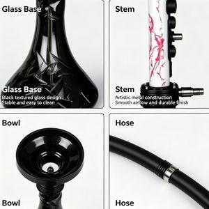 Serie Egipcia de Cachimbas Árabes de Plástico Esmerilado con Enchufe Europeo y Práctica Manguera Individual - Product Image 3