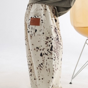 <span class=keywords><strong>Jean</strong></span> décontracté ample à imprimé léopard style coréen pour garçons, nouvelle collection printemps, 100 % coton, fermeture à cordon - Product Image 2
