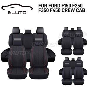 Housses de siège de voiture complètes 5 places en cuir, coussin avant + arrière pour Ford F150 F250 F350 F450 Crew Cab 2009-2022 - Product Image 1
