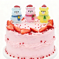 Manufacturer Wholesale Bulk Custom Halal Cake Topper Sugar Decoration 3pcs Bear Shape for Party Baking & Birthday