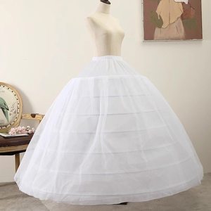 Femmes 7 cerceaux 2 niveaux Tulle gonflé <span class=keywords><strong>Crinoline</strong></span> jupe jupons robe longueur de plancher sacoche agitation mariage Quinceanera sous-jupe - Product Image 5