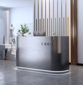 Modern minimalist customized luxury salon furniture small counter beauty salon reception desk - Product Image 3