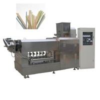 Chaîne de production complète biodégradable industrielle machine d'extrusion de paille de riz à boire comestible