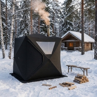 Tenda Sauna Portabel Luar Ruangan Warmfire, Ruangan Sauna Uap Terisolasi untuk Berkemah, Memancing, dan Aktivitas di Alam Terbuka