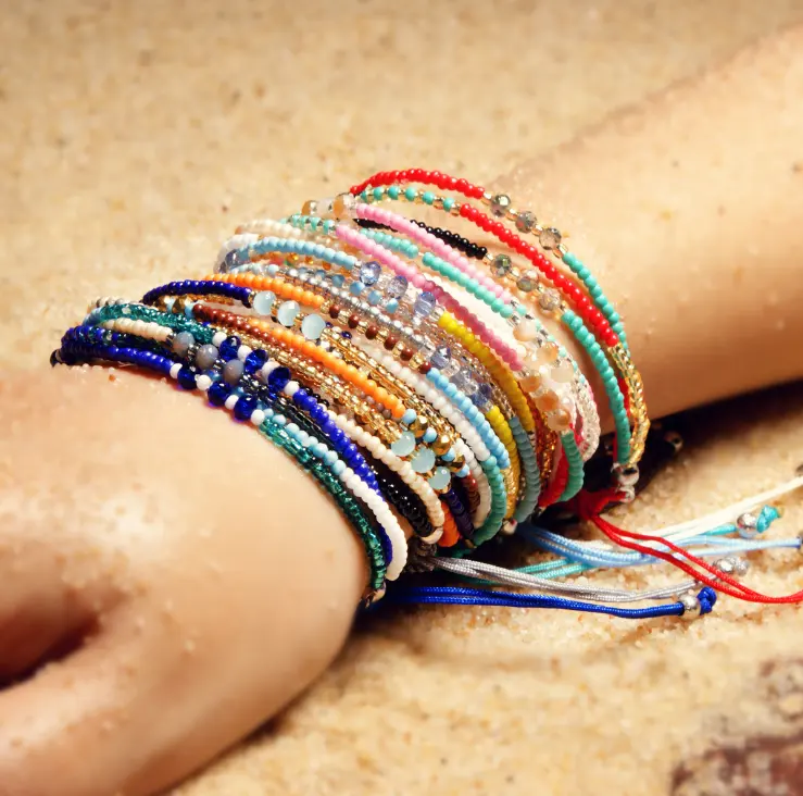 Hot Selling Bohemian Ethnic Style Handmade Beaded Crystal Bracelet Lucky Friendship Bracelet