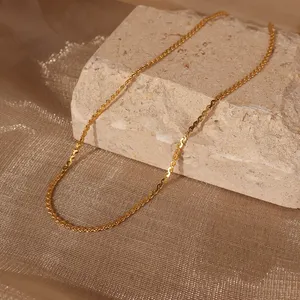 Collane di gioielli di moda impermeabili enchapado en oro de 18k joyas mujer de acero inoxidable 316 al por mayor