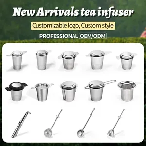 Custom Tea Filter 304 Stainless Steel Tea Infusion Basket Silver Loose Leaf Tea Strainer Infuser
